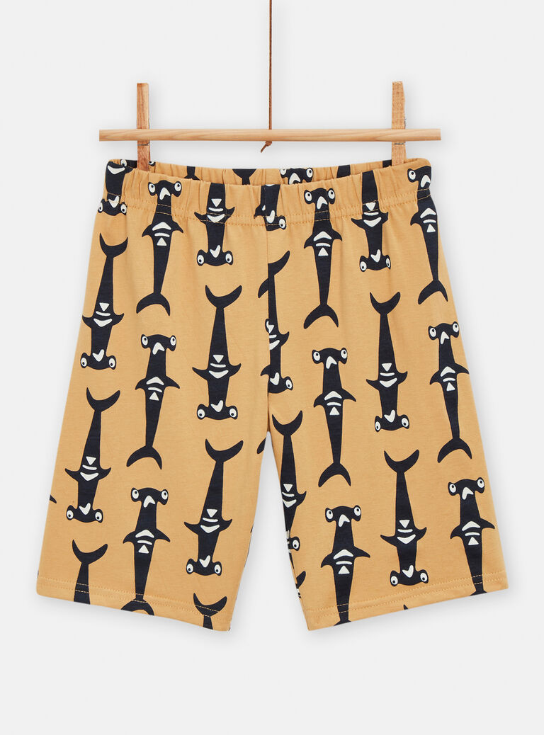 Pyjama beige imprimé requin pour garçon