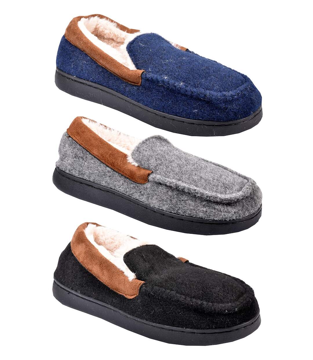 CHARENTAISE Homme Pantoufle PREMIUM MU8727 GRIS