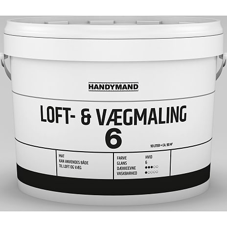 Handymand væg- og loftmaling 10 liter - hvid