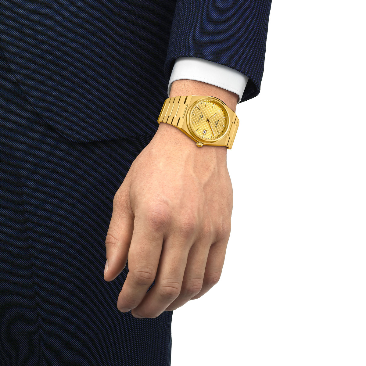 Montre TISSOT T-classic homme automatique, bracelet acier inoxydable or