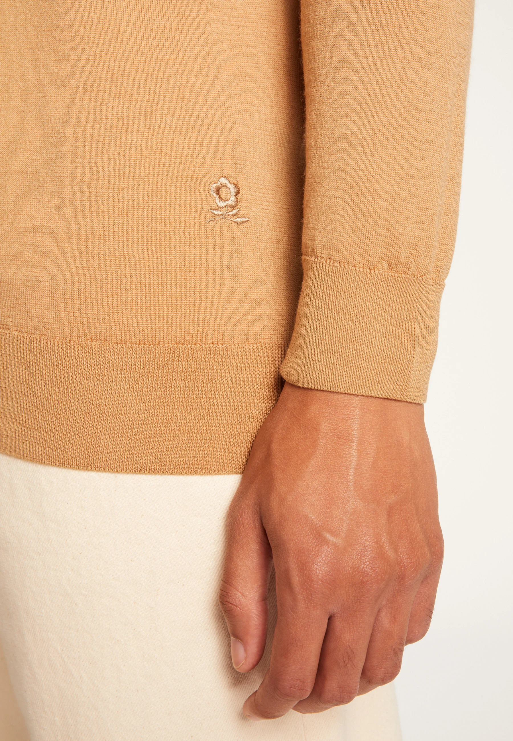 ENIAH24 - Pull col polo en laine mérinos | Marron