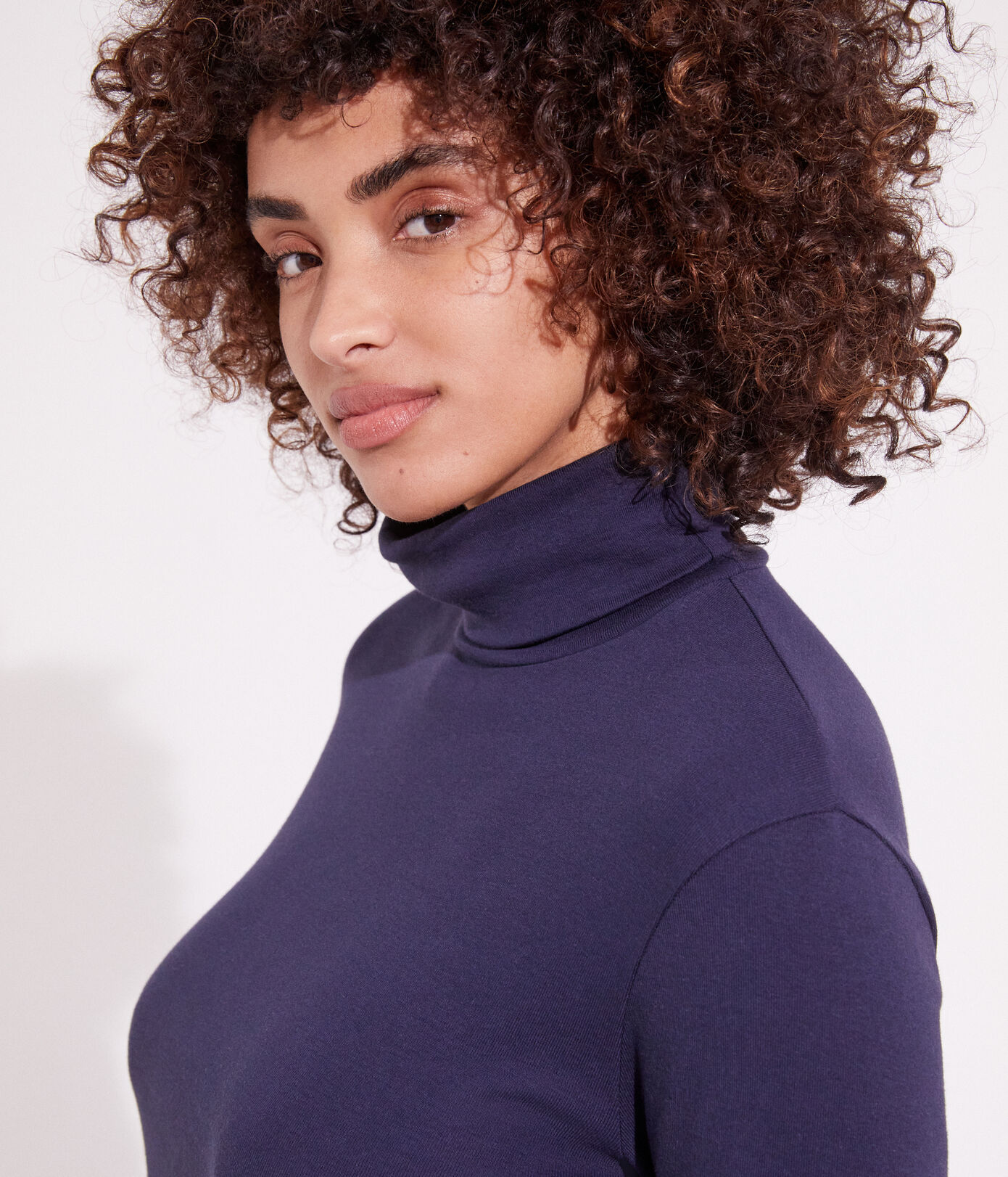 Tee-shirt col roulé L'ICONIQUE en coton Femme
