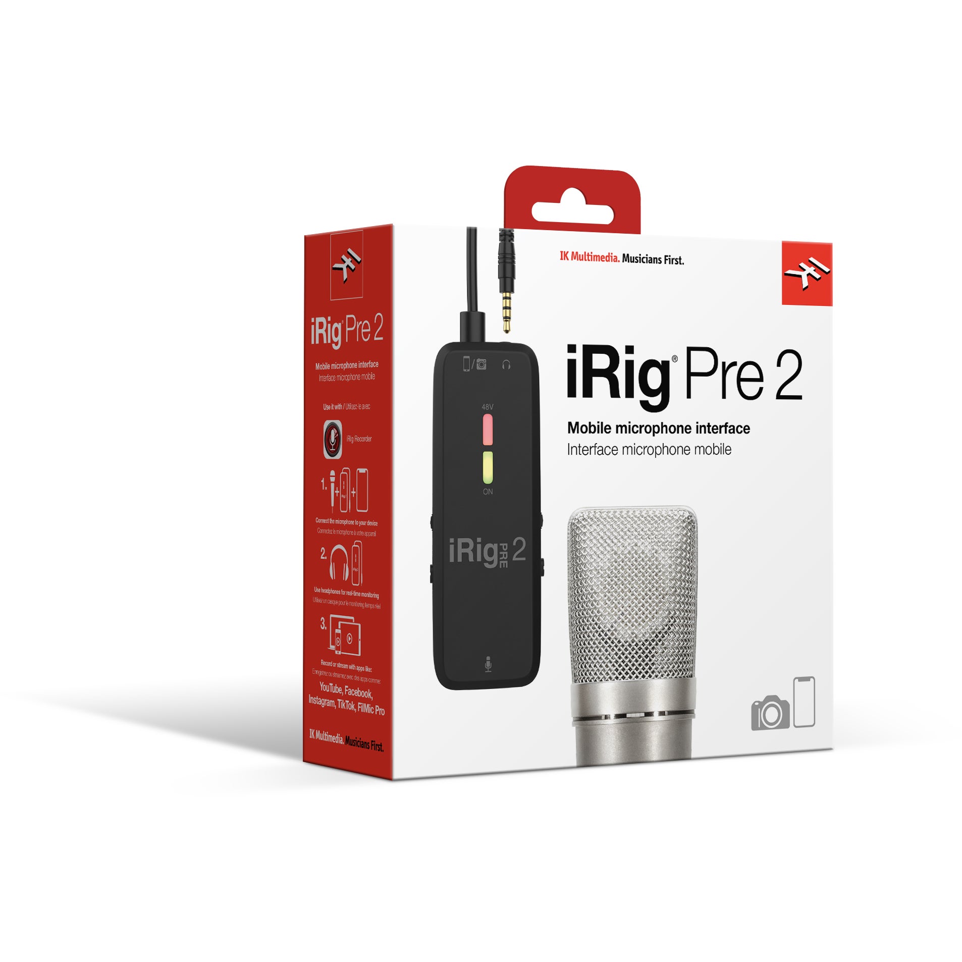 IK Multimedia iRig Pre 2 microfoon interface/preamp voor iOS en Android