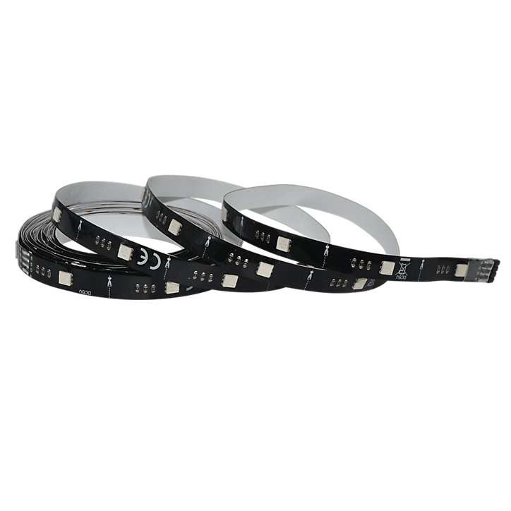 Ruban lumineux synchronisation musicale Baldaia LED intégrée variation de couleurs IP20 dimmable 5W L.400cm noir GoodHome