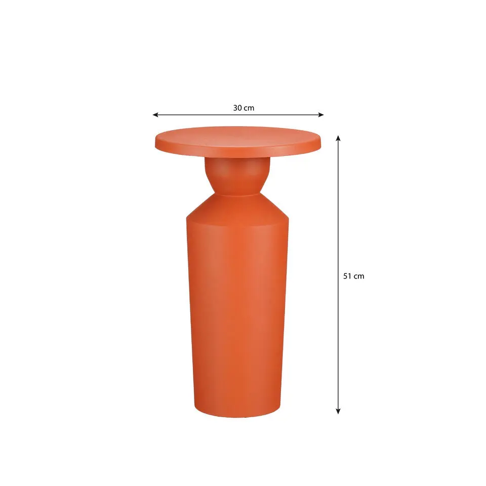 Mica Decorations Feroza Bijzettafel - H51 x Ø30 cm - Metaal - Oranje