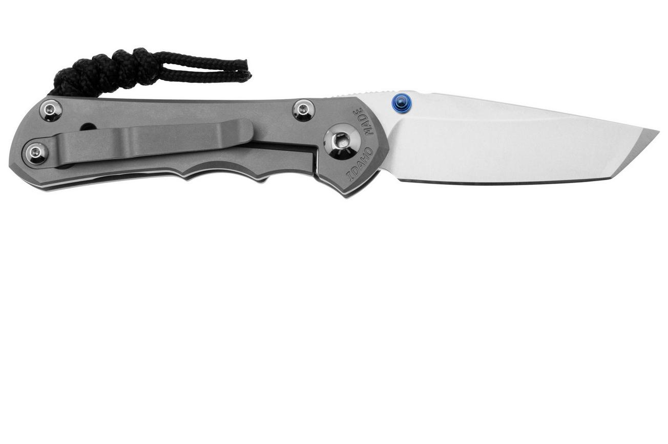 Chris Reeve Small Inkosi SIN-1130 MagnaCut Glass Blasted Tanto, Plain Titanium, zakmes