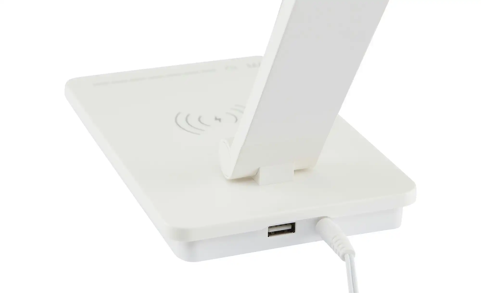 KHG LED-Tischleuchte, weiß mit Qi-Charger