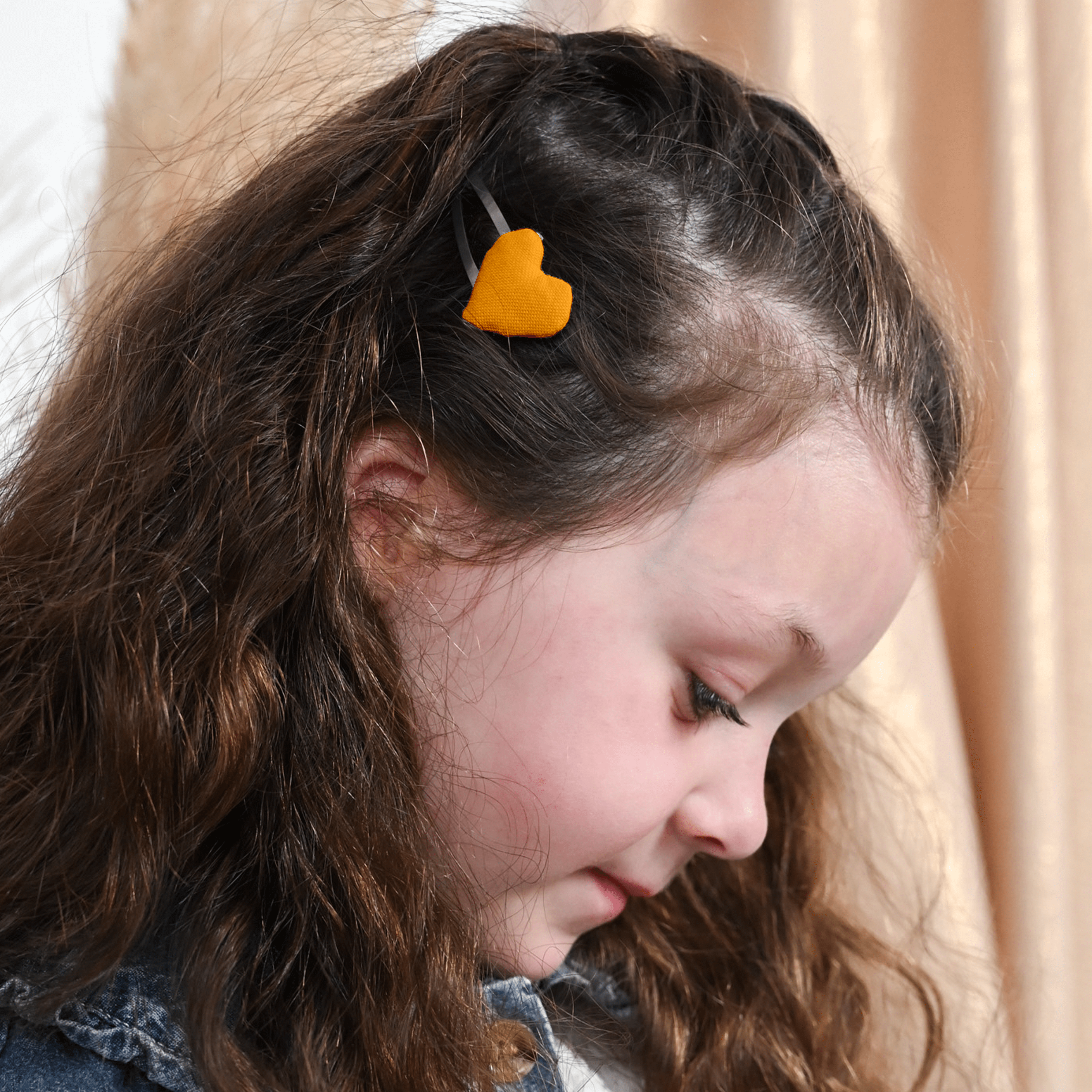Barrette Clic-Clac Cœur Ochre