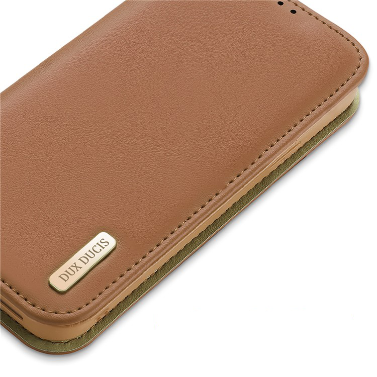iPhone 15 Pro Max Flip Wallet Cover Echtleder Tasche (RFID Schutz) - Braun