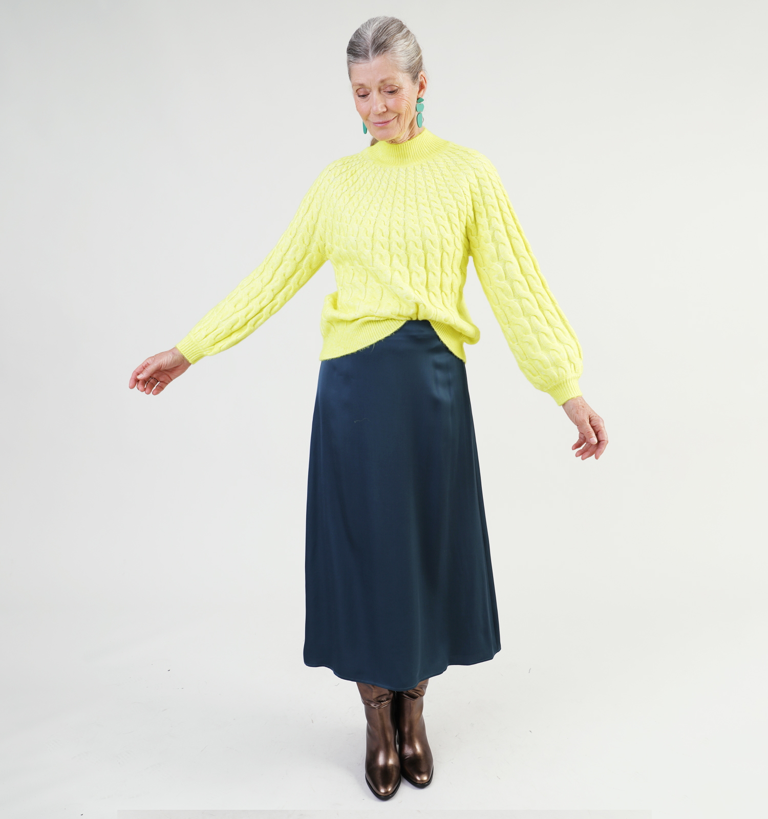 Midi rok blauw