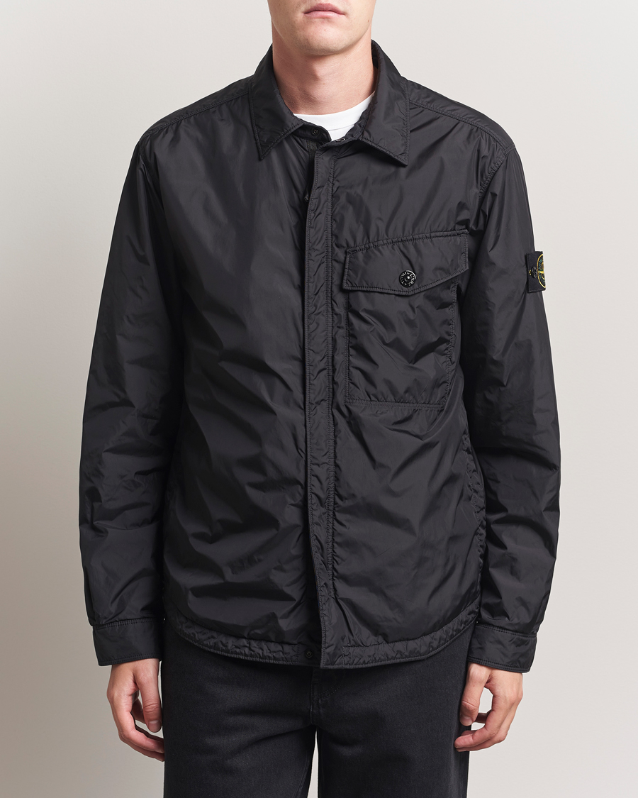 Stone Island Crinkle Reps Padded Shirt Jacket Black