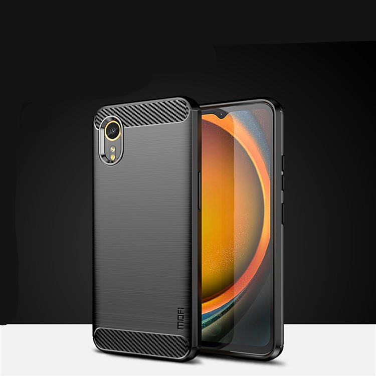Samsung Galaxy Xcover 7 Gummi Case Schutzhülle Carbon Look - Schwarz
