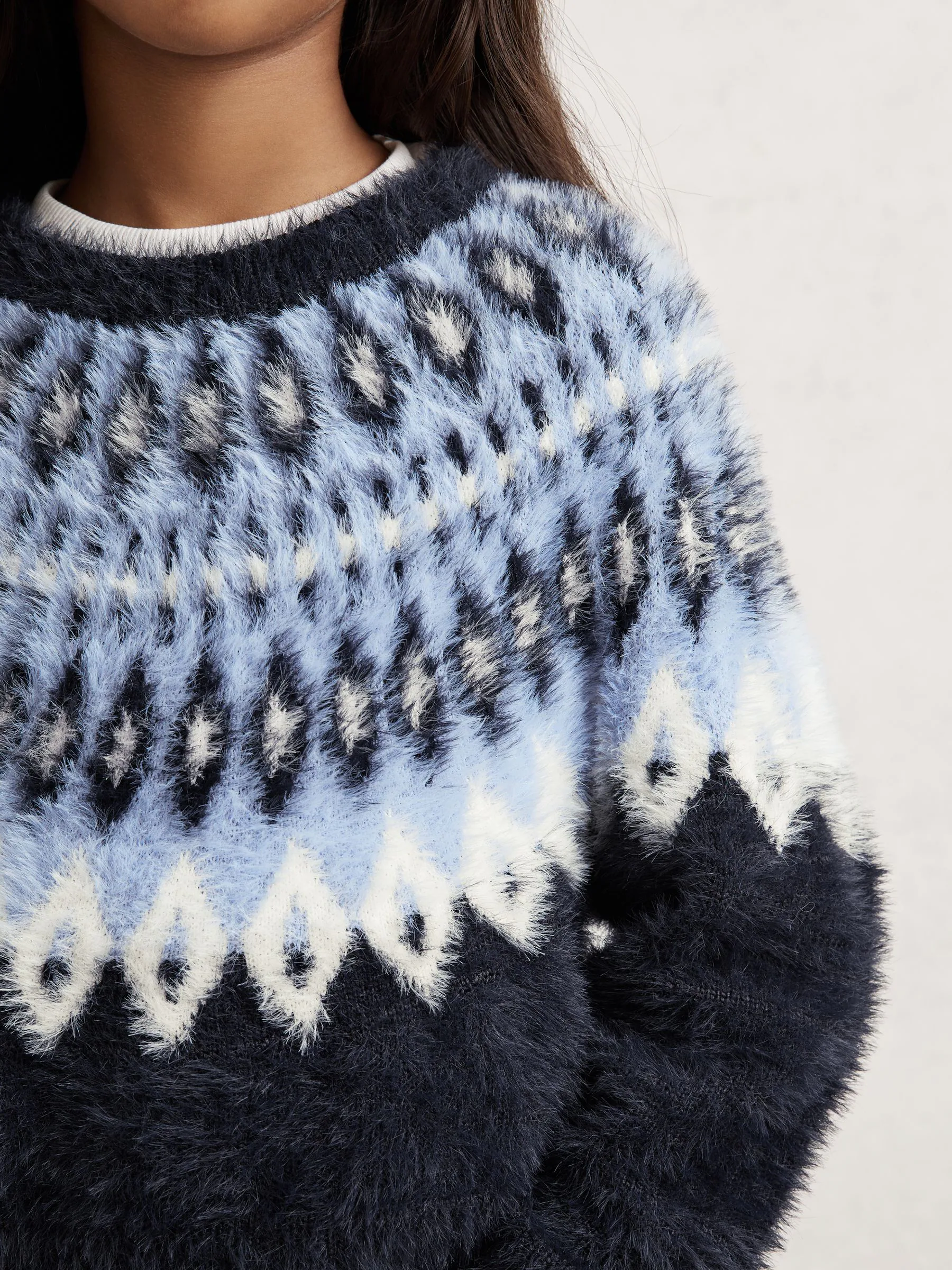 Reiss Jemma Fluffy Fair Isle Jumper