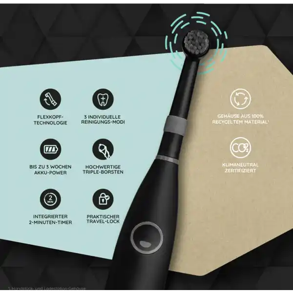 Rotierende elektrische Zahnbürste ECO R2 all black