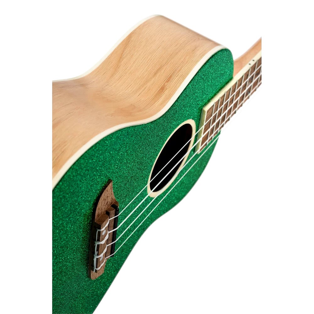 Ortega RUEL-MGR Element Series Concert Size Ukulele Metallic Green concert ukelele met gigbag