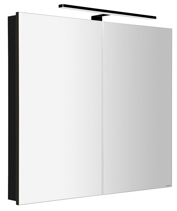 Sapho Greta spiegelkast met LED-verlichting 81x70cm zwart mat