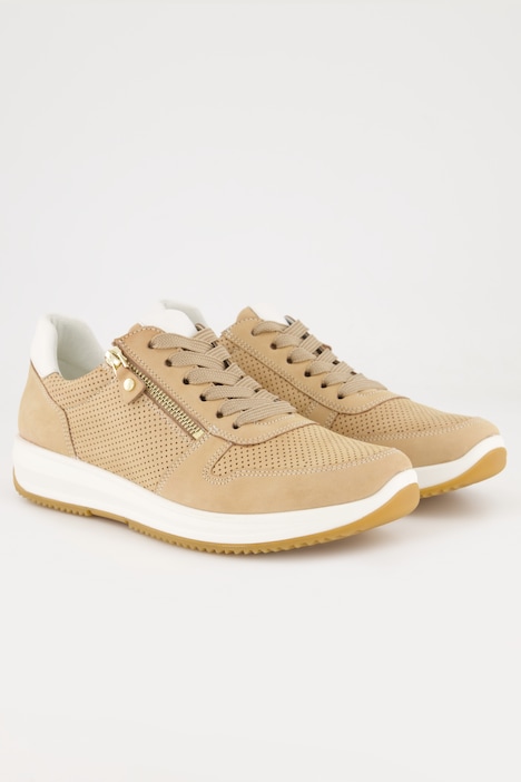 Ara Leder-Sneaker, Zipper, Wechselfußbett, Weite H