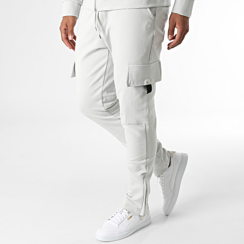 Ensemble Veste Zippée Et Pantalon Jogging LL717 Gris Clair