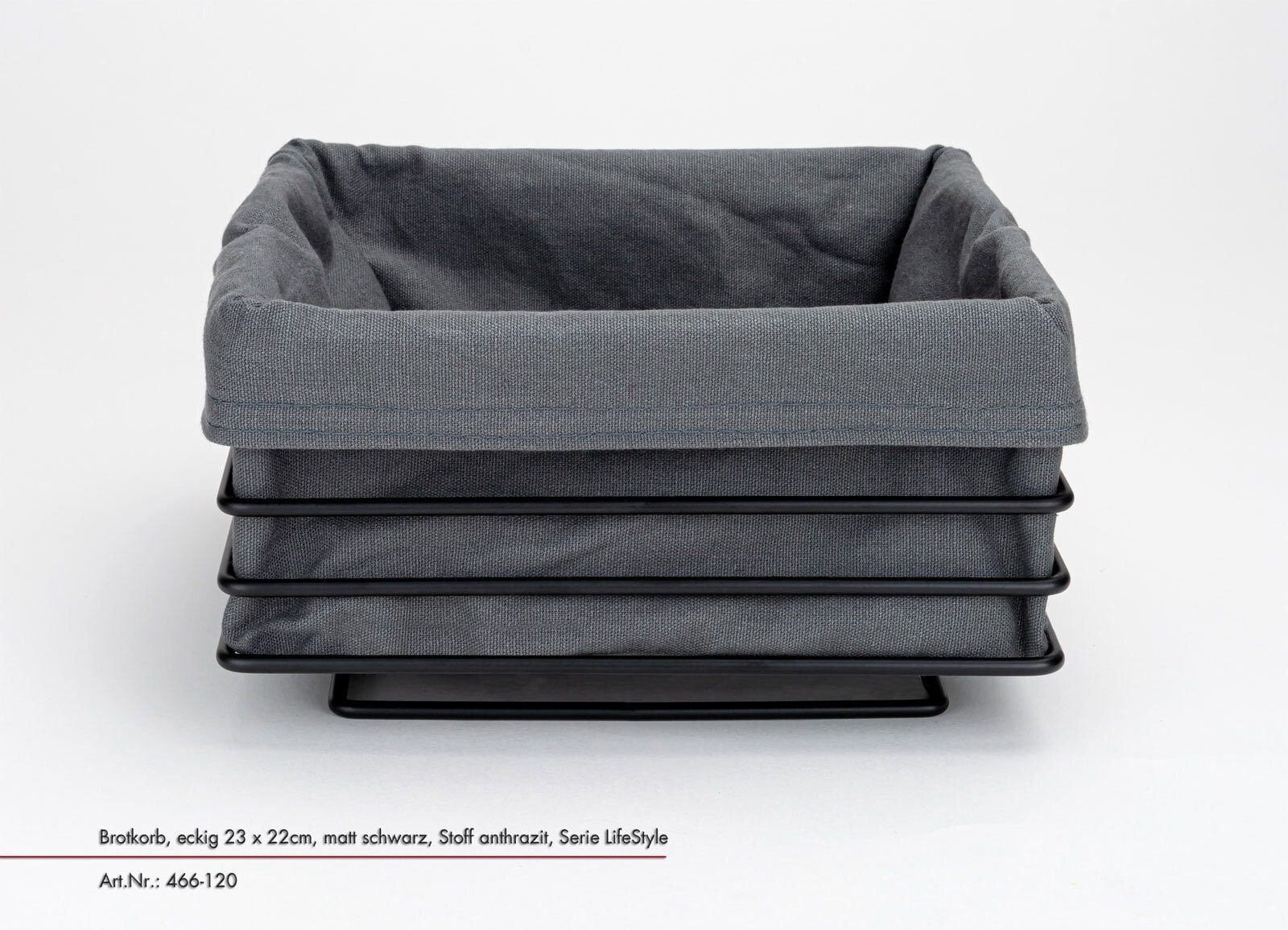 JUSTINUS Brotkorb LIFE 23 x 21,5 cm schwarz