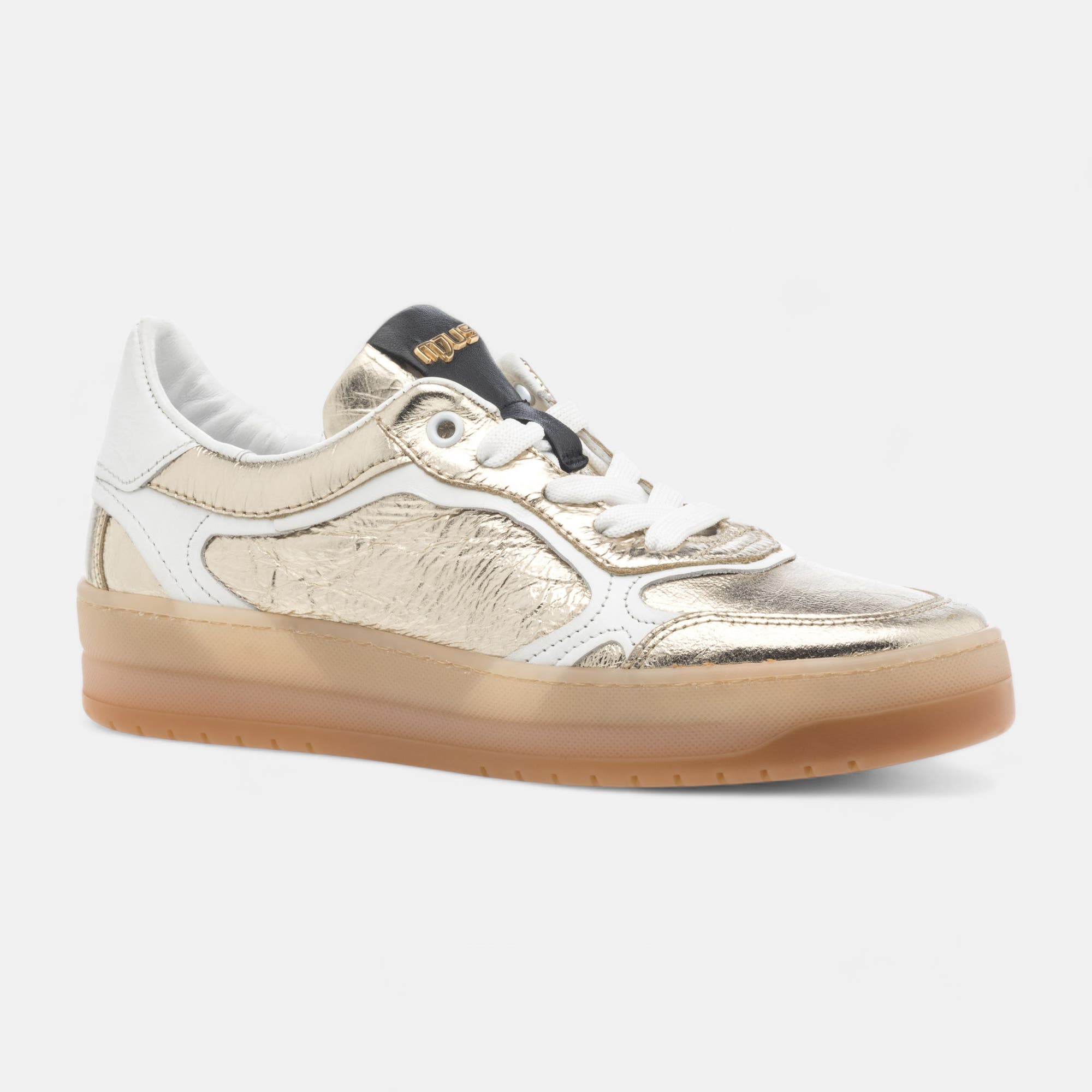 Baskets basses Femme en cuir or