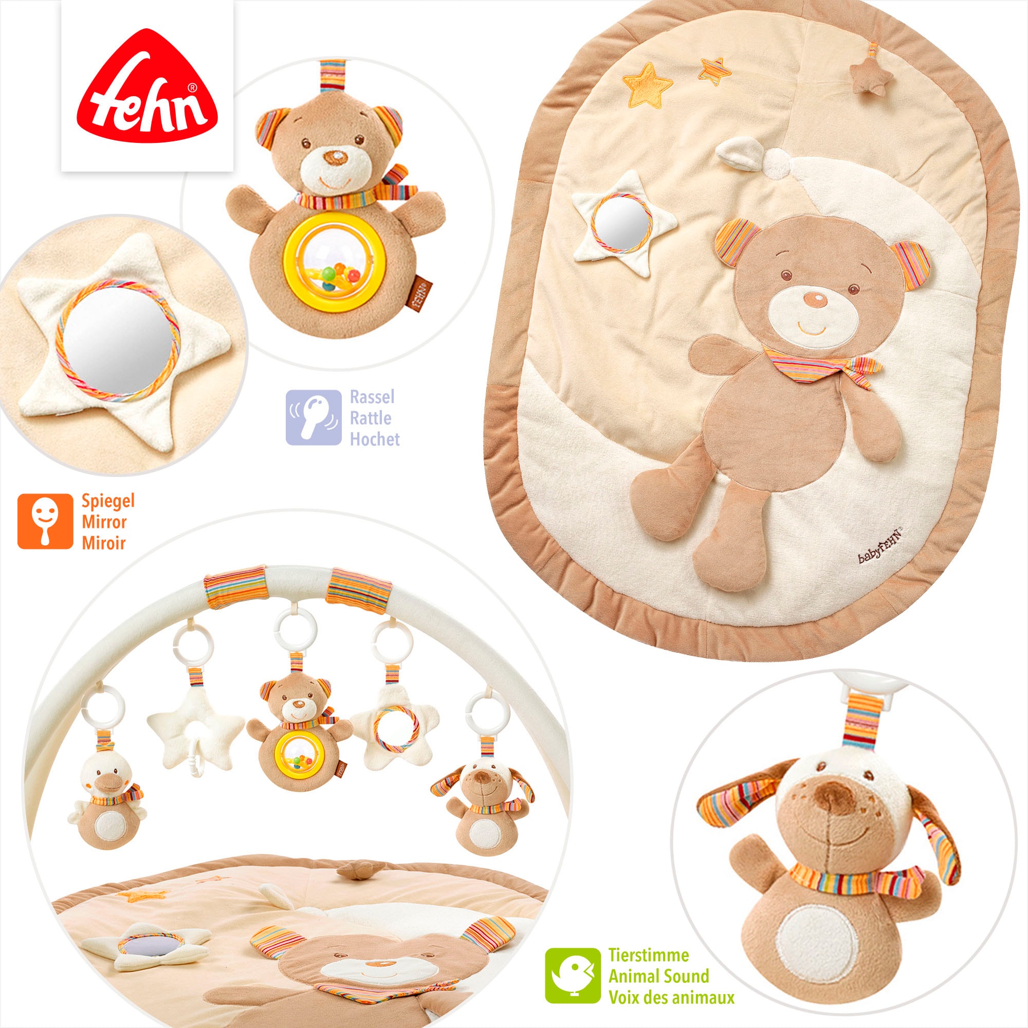Fehn Spielbogen »Rainbow, 3-D-Activity-Decke« mit Krabbeldecke