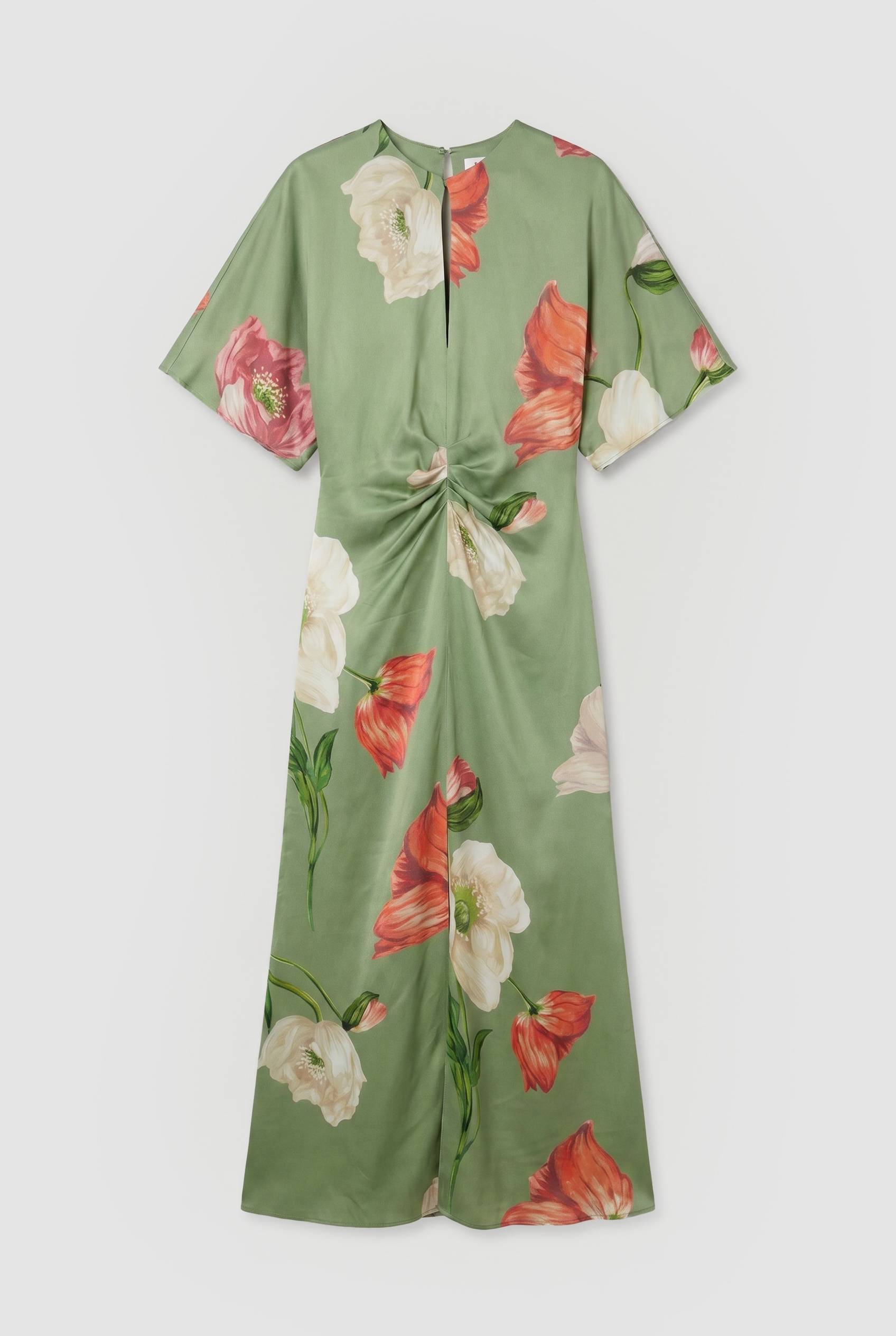 KarenMillen Robe Longue En Crêpe Satiné De Viscose Tissé À Imprimé Floral