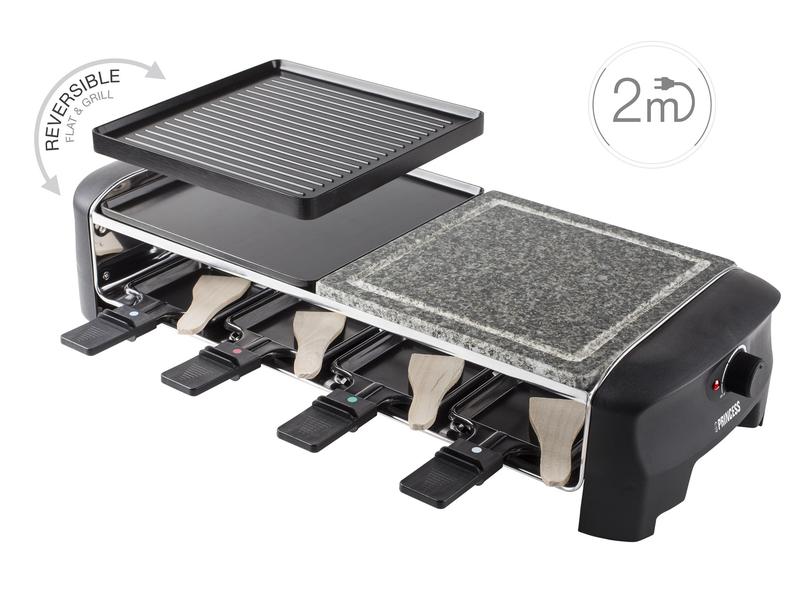 Princess Racletteofen für 8 Personen 3 in 1 Gerät Raclette, Steingrill und Grill