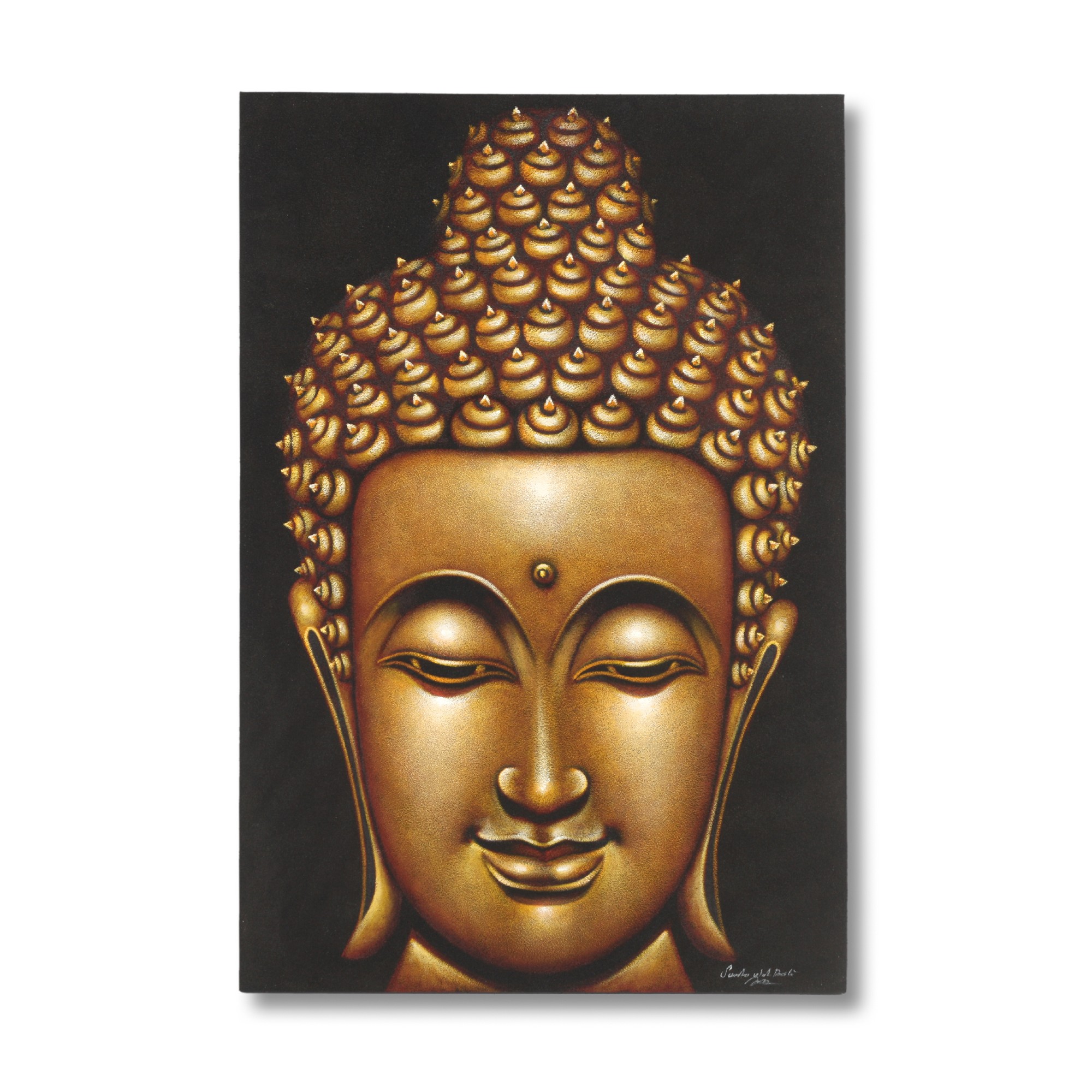 Gemälde 'Buddha Smiling', B 80 cm, H 120 cm, T 4 cm von fischer's lagerhaus
