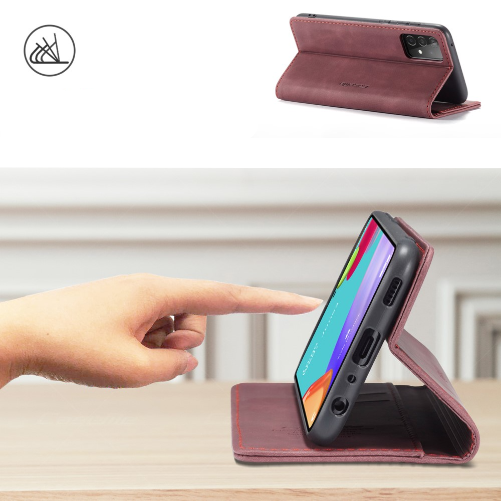 Samsung Galaxy A52s 5G / A52 (5G) Leder Tasche Flip Wallet Etui mit Kartenfächern - Rot