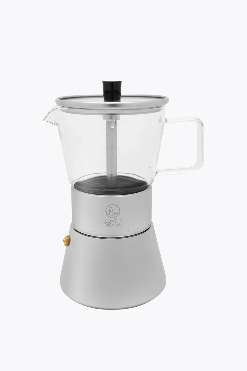 Leopold Vienna Espressokocher Otto 4 Tassen, Edelstahl