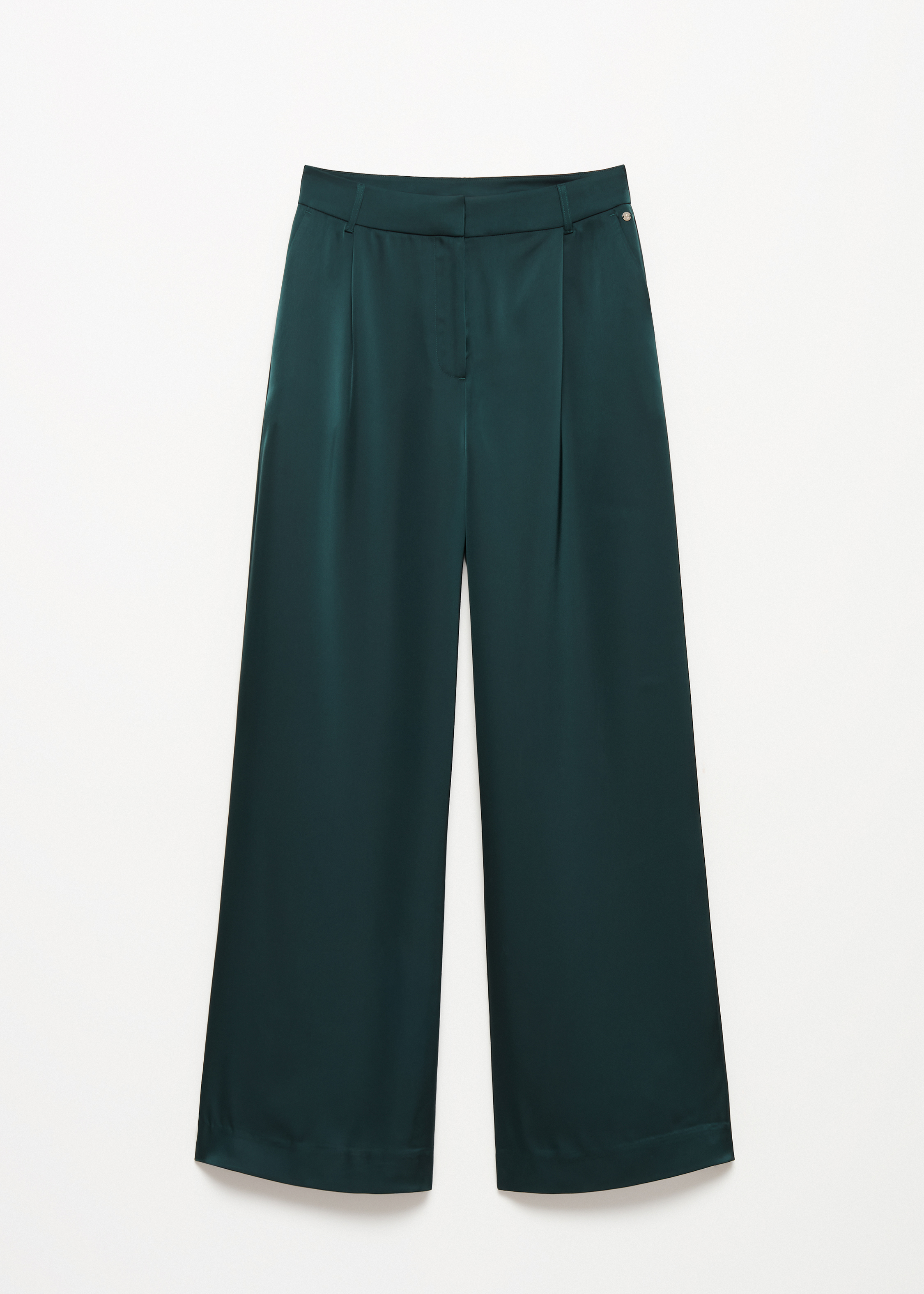 Satijnen wide leg plooibroek
