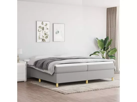 Sommier à lattes de lit Gris clair 200x200 cm Tissu