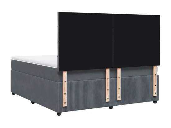 Sommier à lattes de lit et matelas Gris foncé 180x200cm Velours