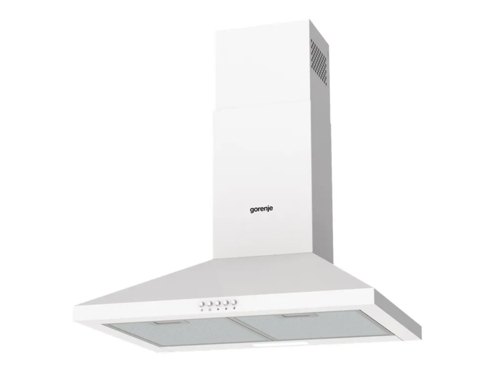 Gorenje Essential WHC629E4W - Hætte - skorsten - bredde: 60 cm - dybde: 45 cm - udtrækning og recirkulation (-) - hvid
