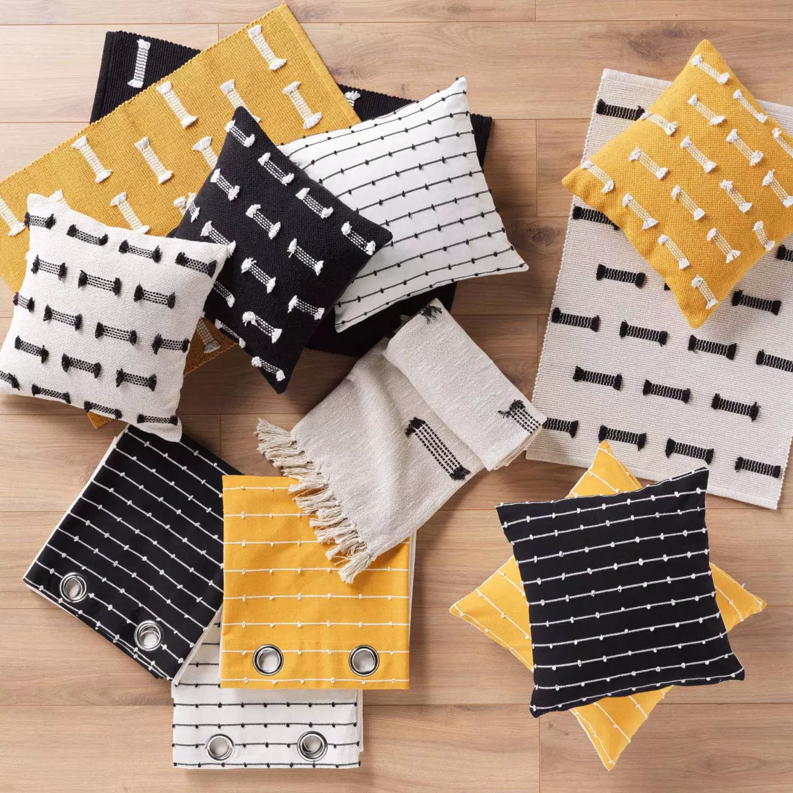 Rideau coton recyclé (140 x 240 cm) Linechic Noir