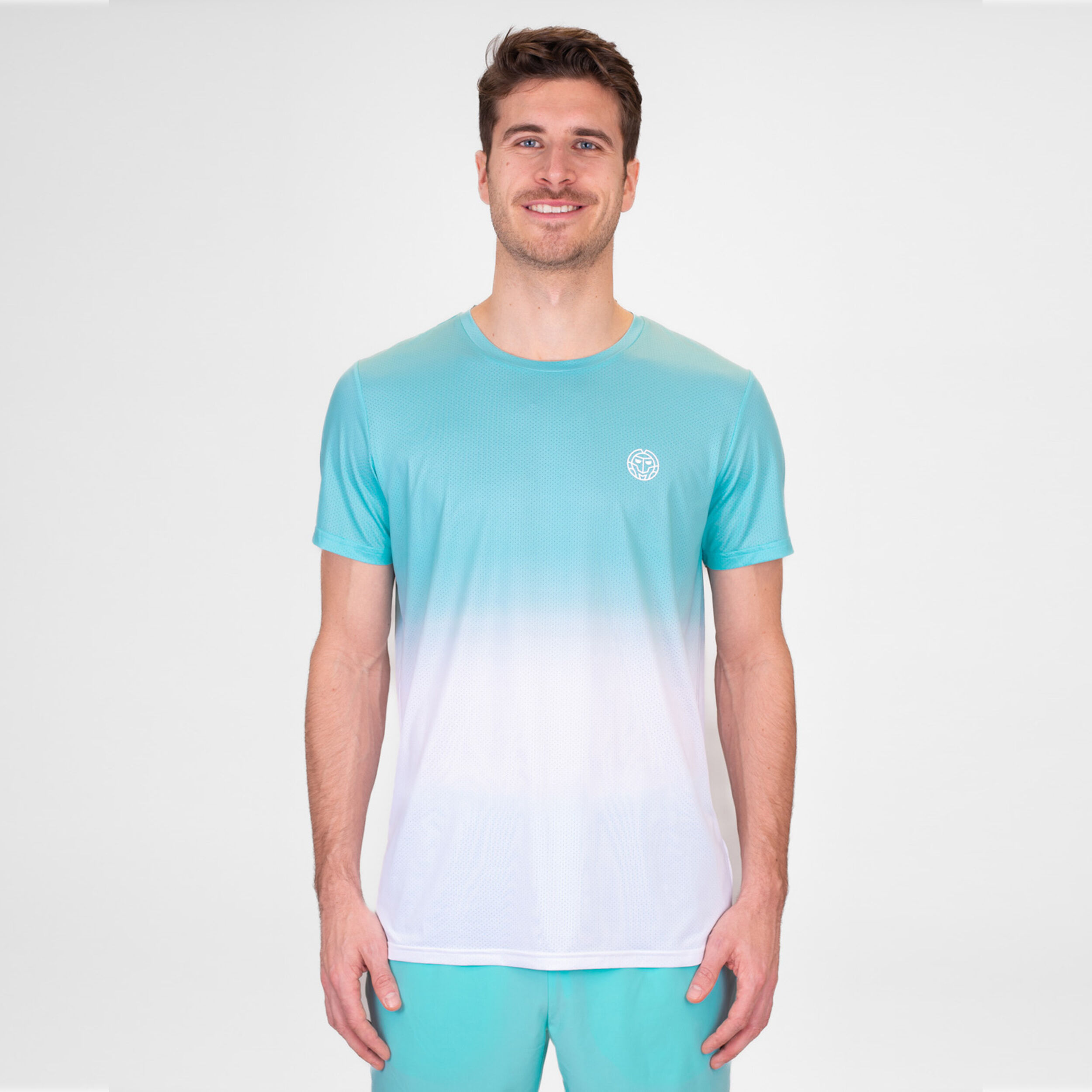 BIDI BADU Crew Gradiant T-shirt Hommes - Turquoise , Blanc