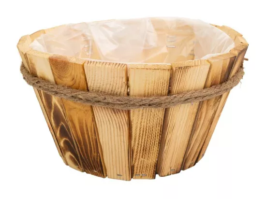 Panier en bois et corde marron d22x12h