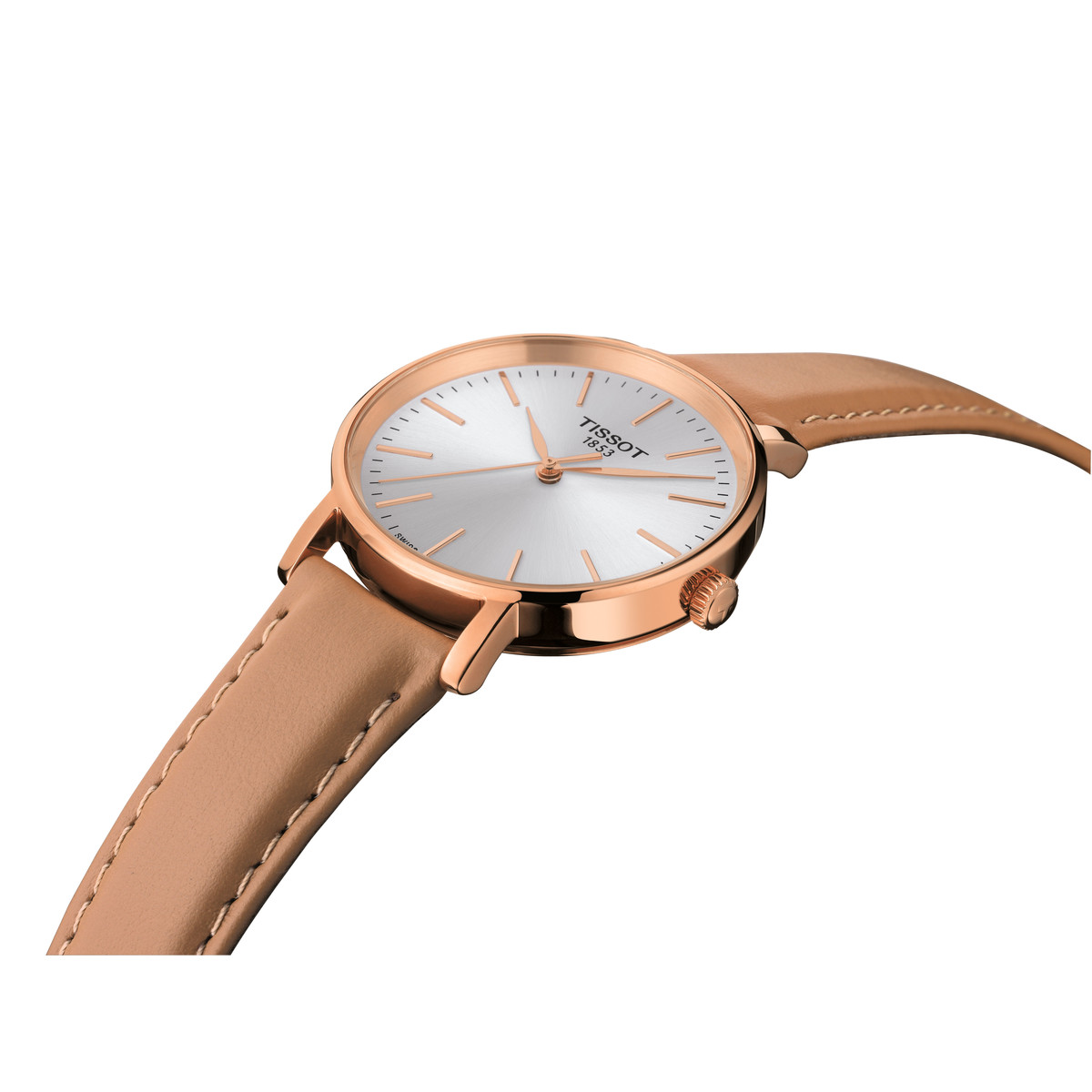 Montre TISSOT T-classic femme bracelet cuir beige