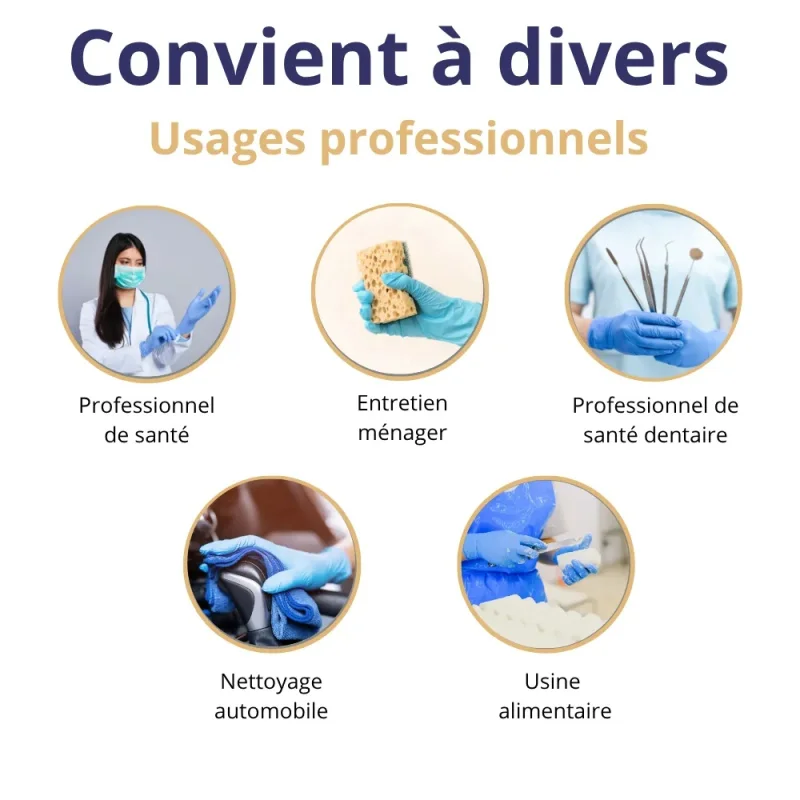 FILFA FRANCE - Gant nitrile non poudré - Bleu - Taille L - x100