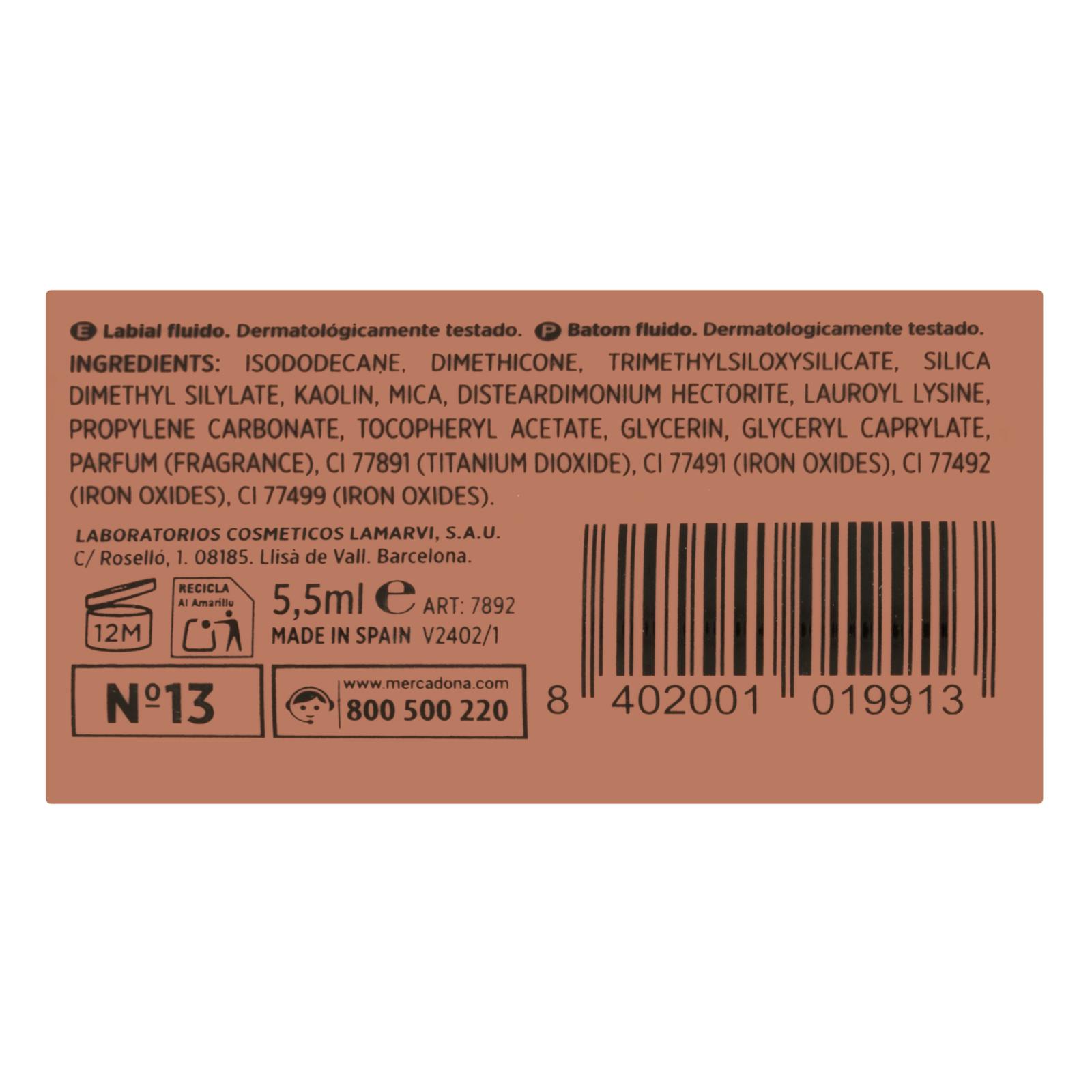Rouge à lèvres fluide mat Deliplus 13 beige nude
