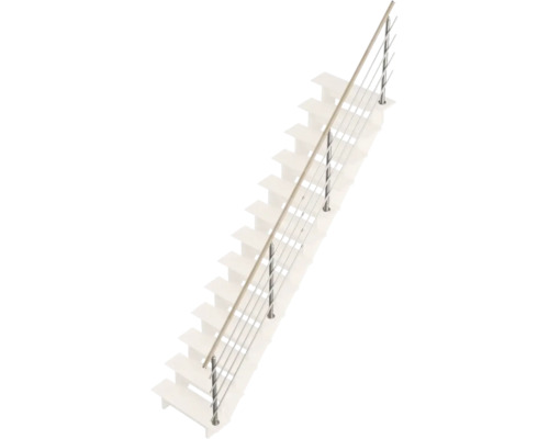 Pertura Linos rechte aluminium leuning met beukenhouten leuning