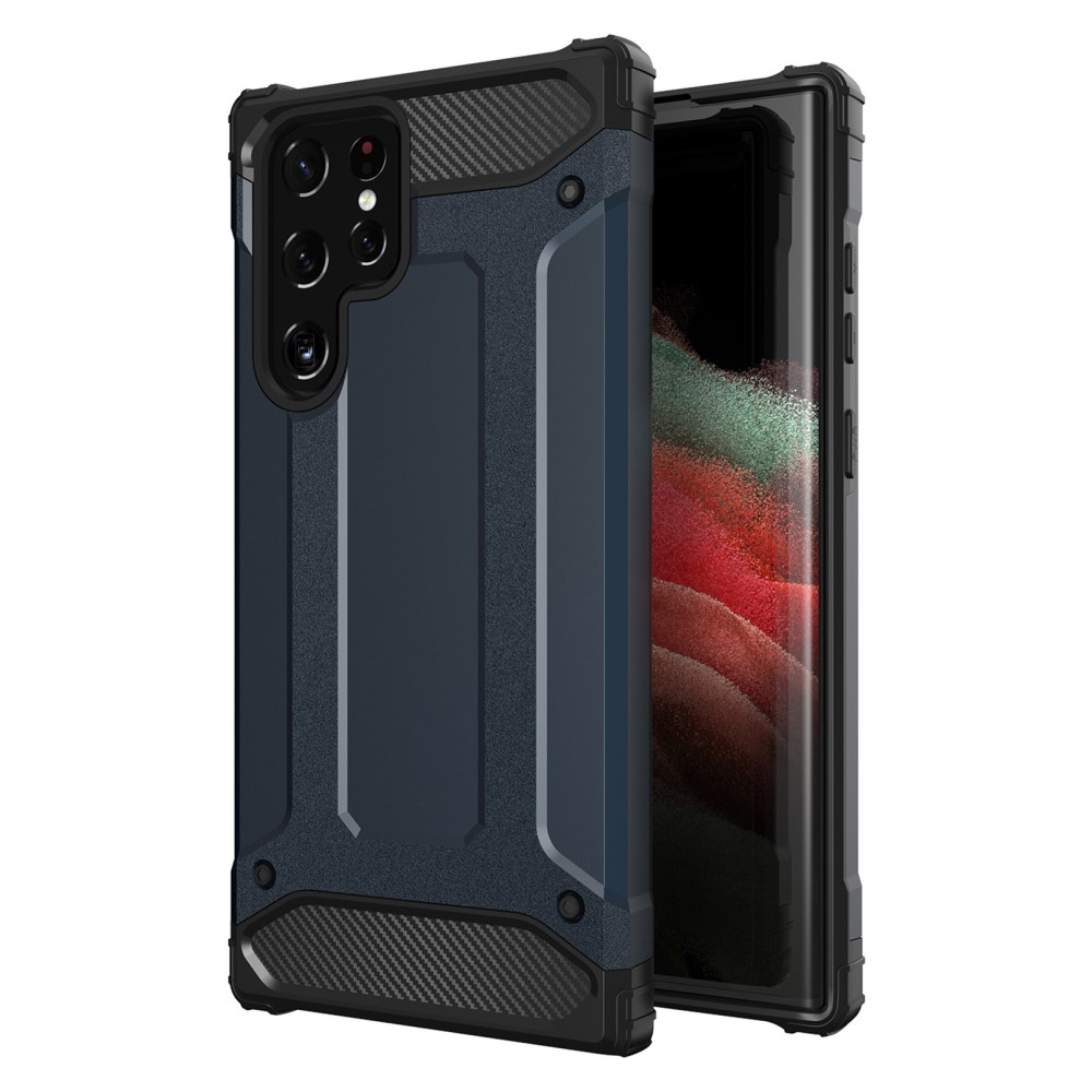 Samsung Galaxy S23 Ultra 5G Outdoor Hybrid Hardcase Hülle - Dunkelblau / Schwarz
