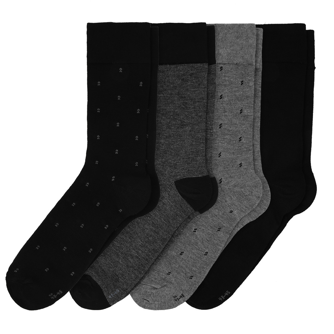 VanVaan 4 Paar Herren Socken mit Viskose schwarz / grau