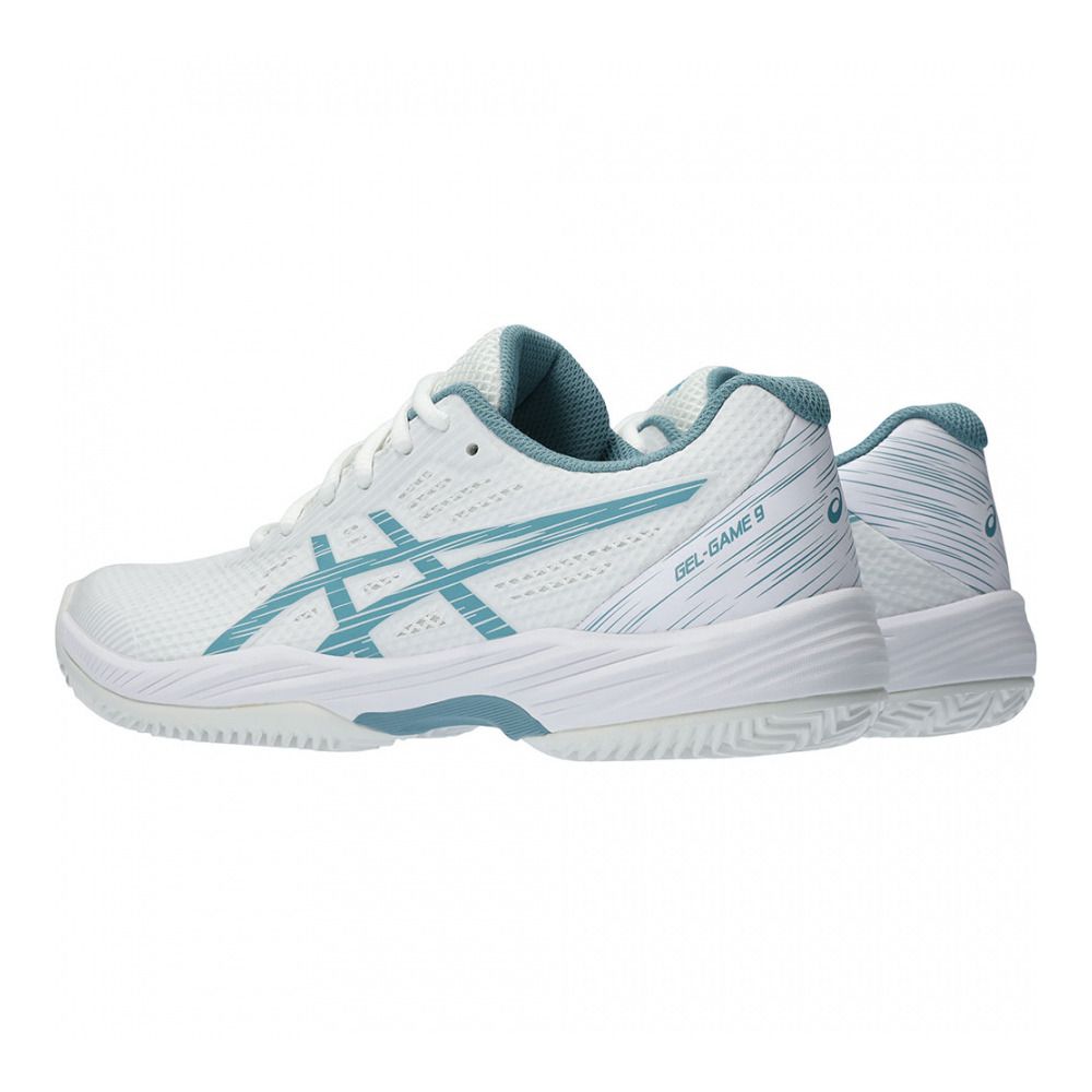 Asics GEL-GAME 9 CLAY/OC - Chaussures de tennis Femme white/gris blue