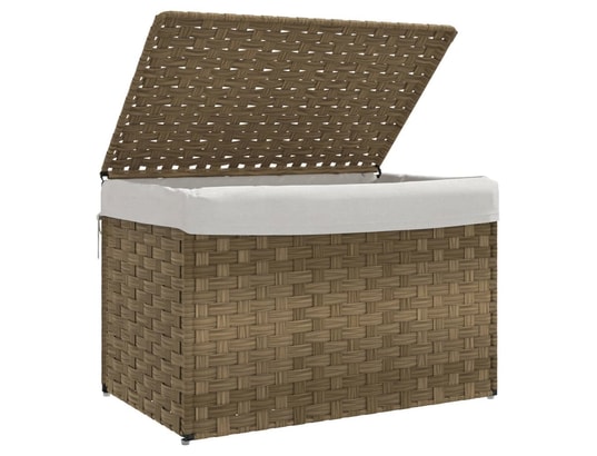 VIDAXL - Panier à linge avec couvercle 55,5x35x34 cm résine tressée