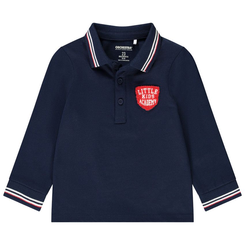 Polo manches longues en jersey pour bébé garçon - Bleu marine
