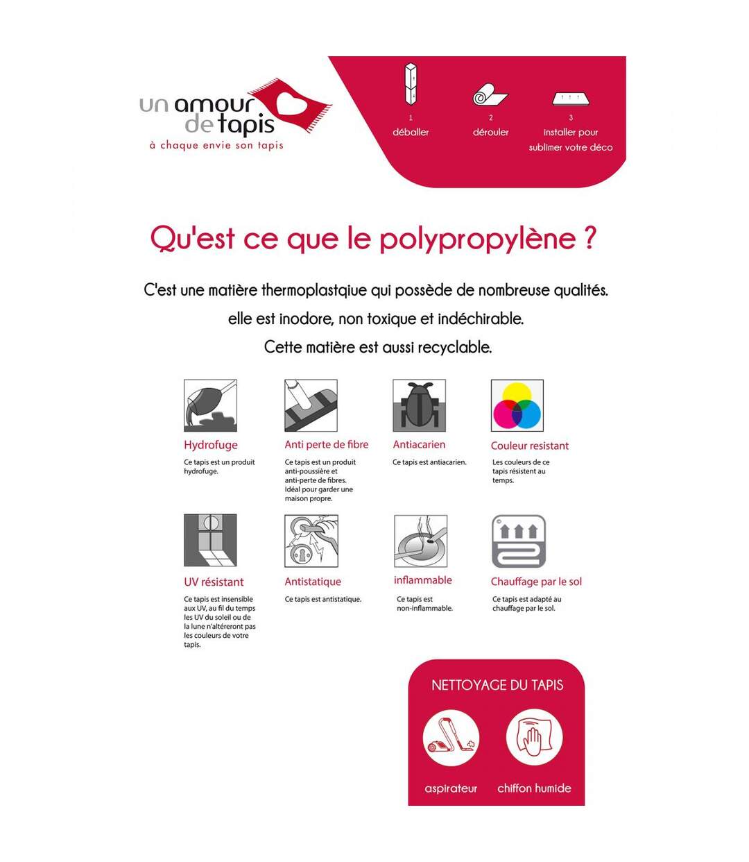 Tapis kilim FINCAU 1 LL en polypropylène doux et soyeux Fait en Europe