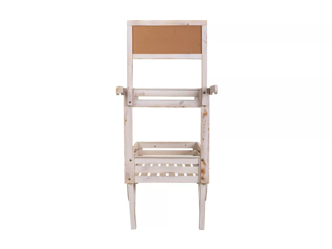 Chariot exposant en bois blanc 100x52x120h