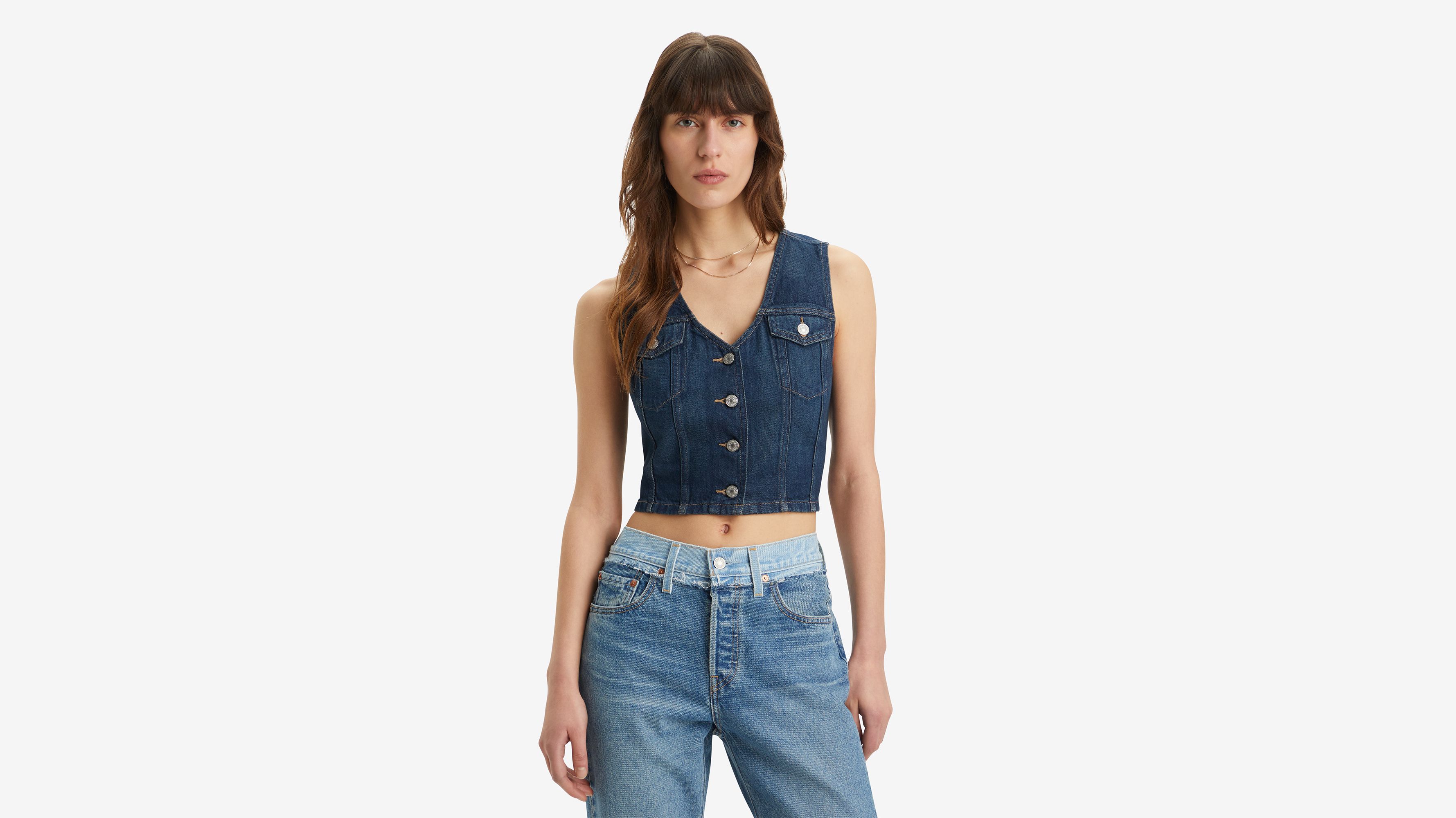Bustier Bella Denim - Dark Side Scrape - Bleu
