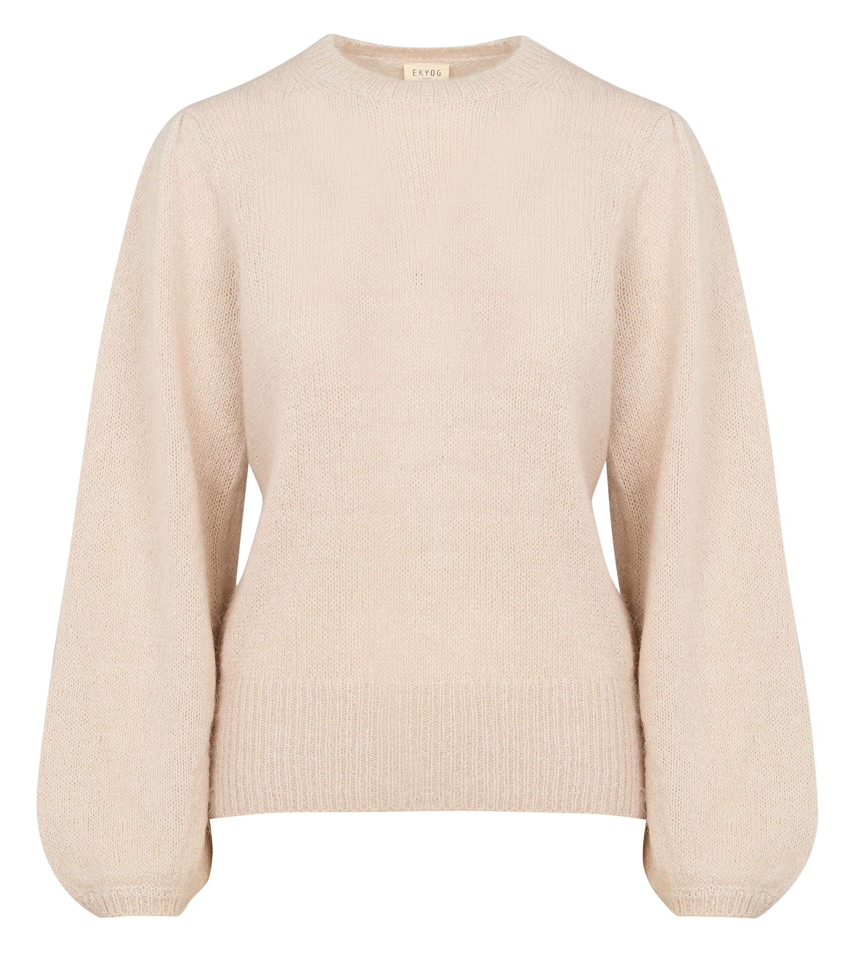 LOAN - Pull droit col rond en laine et soie | Blanc